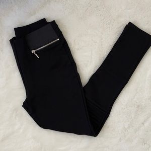 High waist Zara leggings with zipper detail